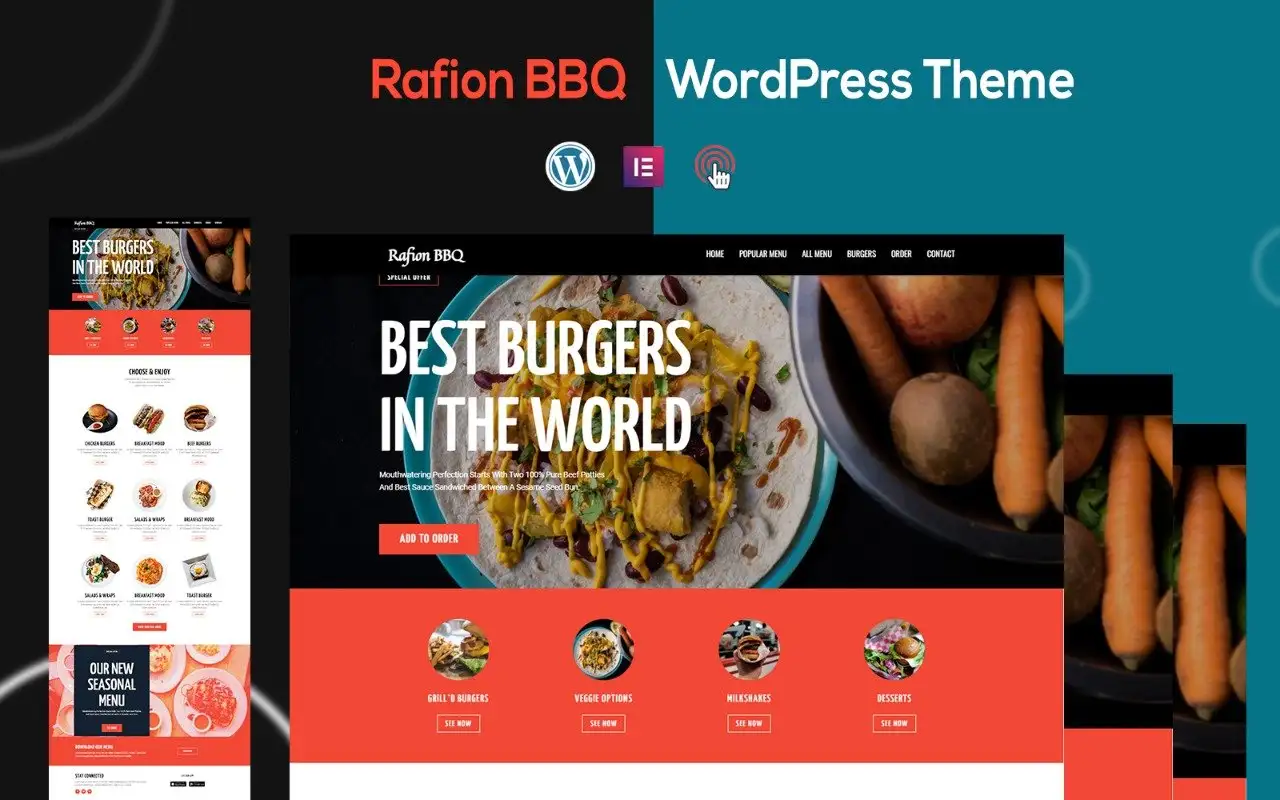 Rafion – BBQ Restaurant One Page WordPress Theme