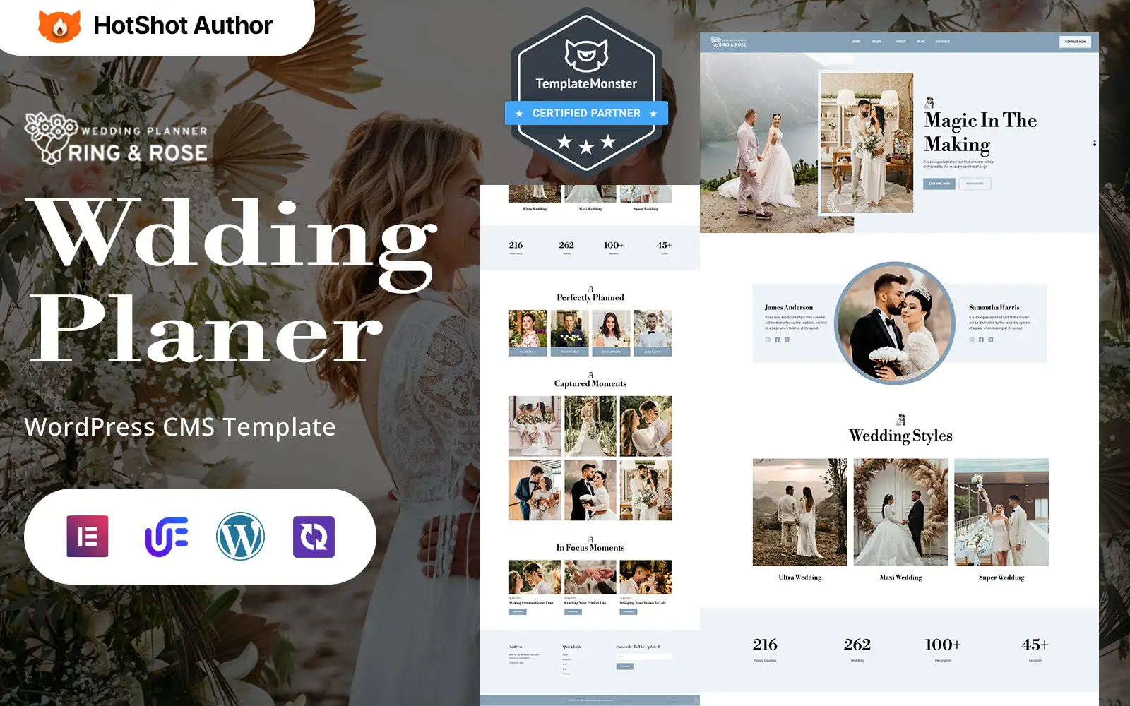 Ring & Rose – Modern Event And Ceremony Planner WordPress Elementor Theme WordPress Theme