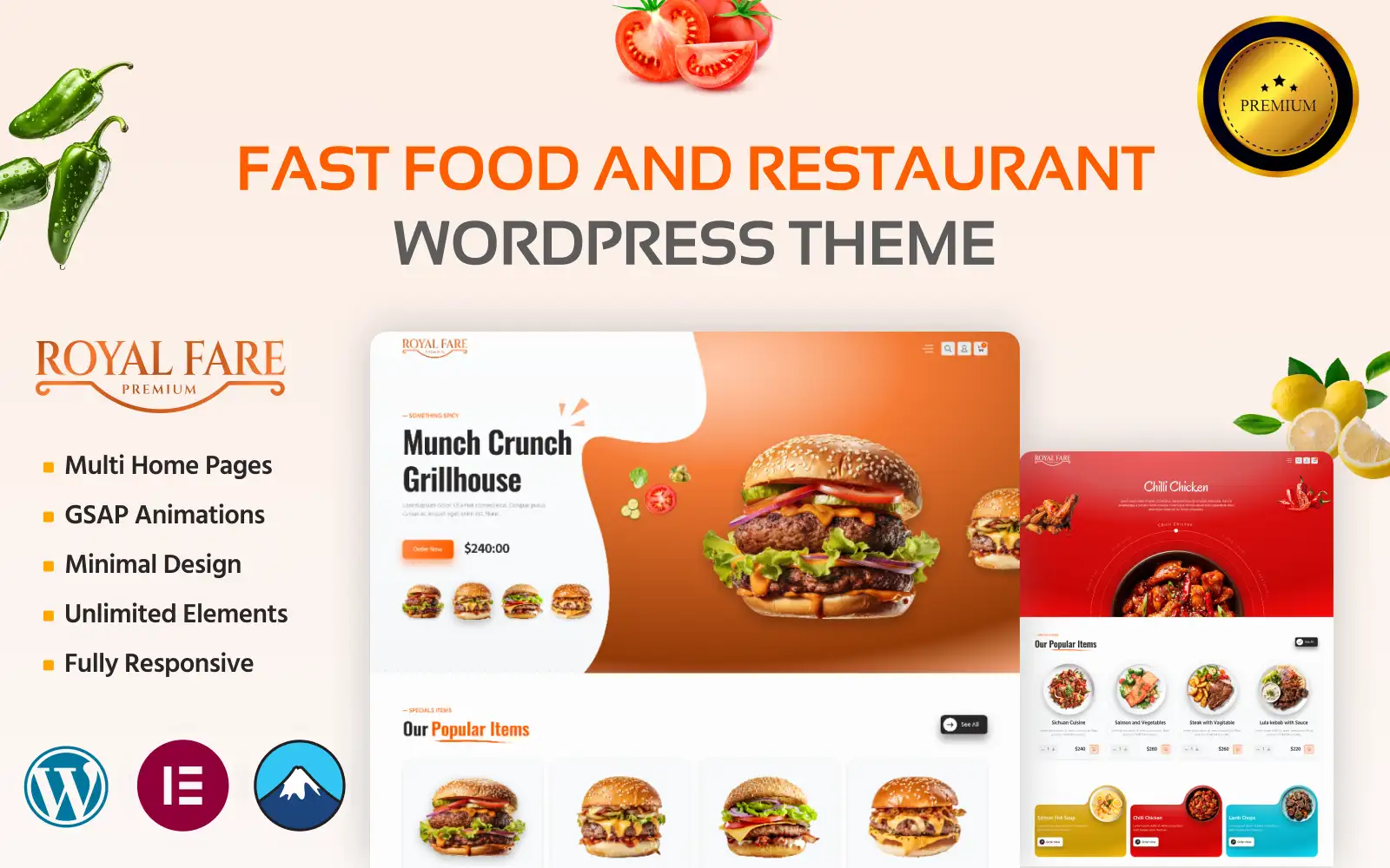 Royal Fare – Fast Food & Restaurant WooCommerce WordPress Theme
