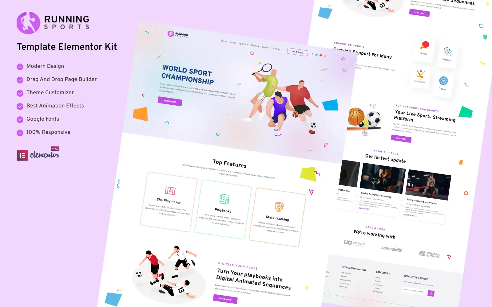 Running Sports – Sports Ready to Use Elementor Kit