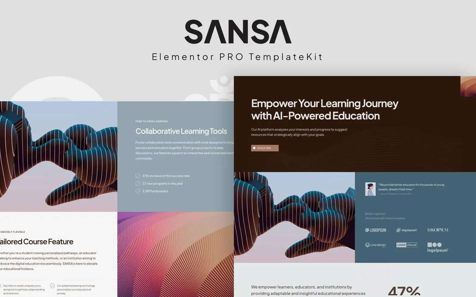 SANSA – A Modern AI Startup Or Agency Website Elementor Kit