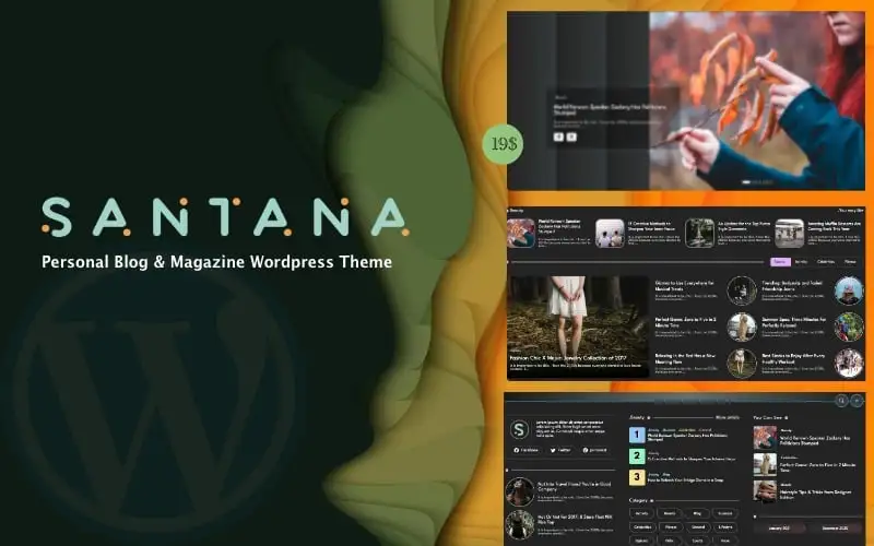Santana Theme – Personal and magazine template WordPress Theme