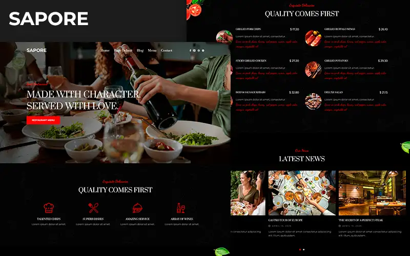 SAPORE – WordPress Theme For Restaurants and Cafes