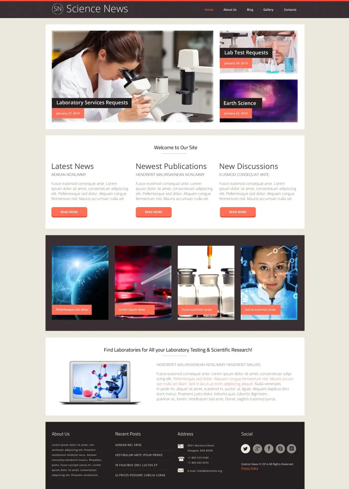 Science Lab Responsive WordPress Theme