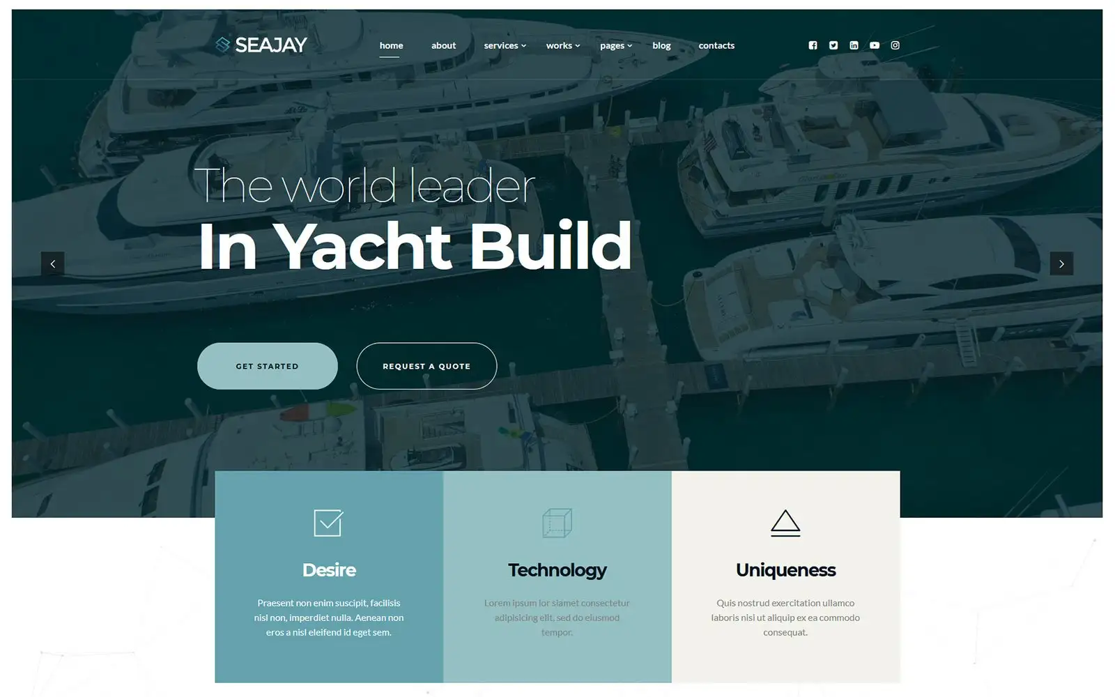 Seajay – Buy Sell Rent and Build Yacht WordPress theme WordPress Theme