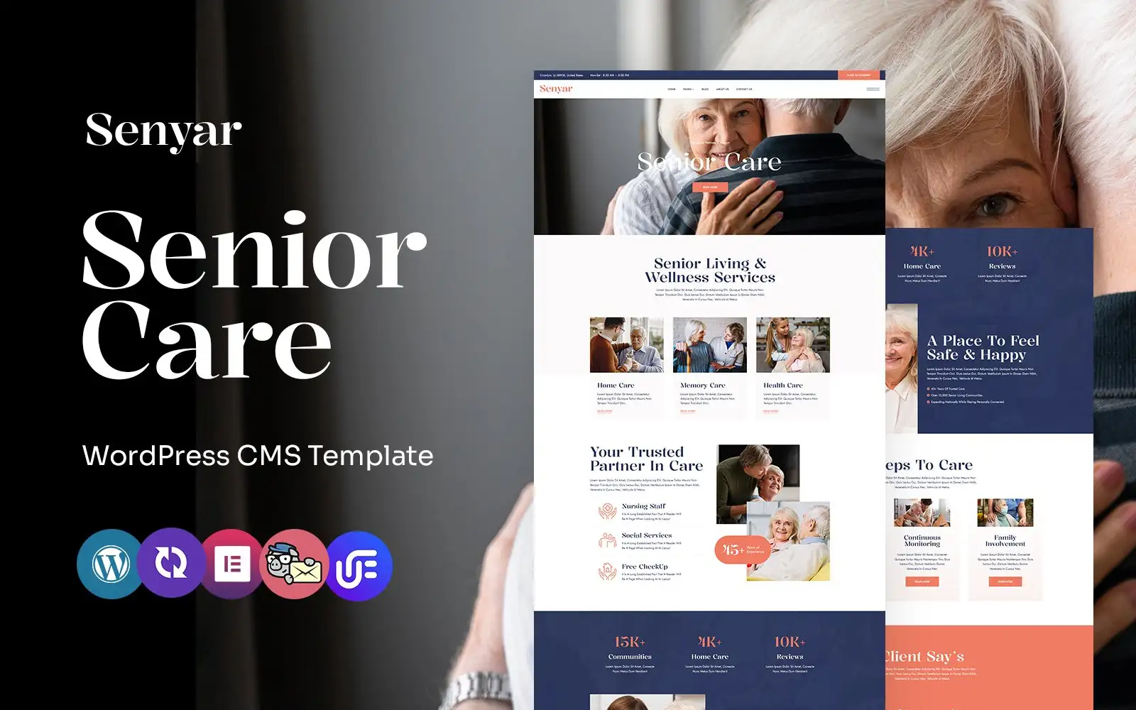 Senyar – Senior Care & Nursing Home Multipurpose WordPress Elementor Theme WordPress Theme