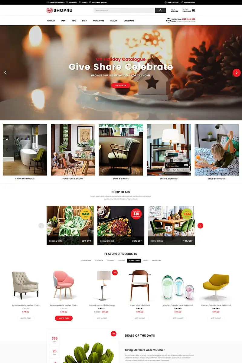 Shop4U – Modern MarketPlace WooCommerce WordPress Theme WooCommerce Theme