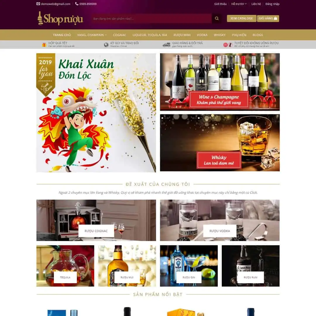Theme WordPress cửa hàng bán rượu