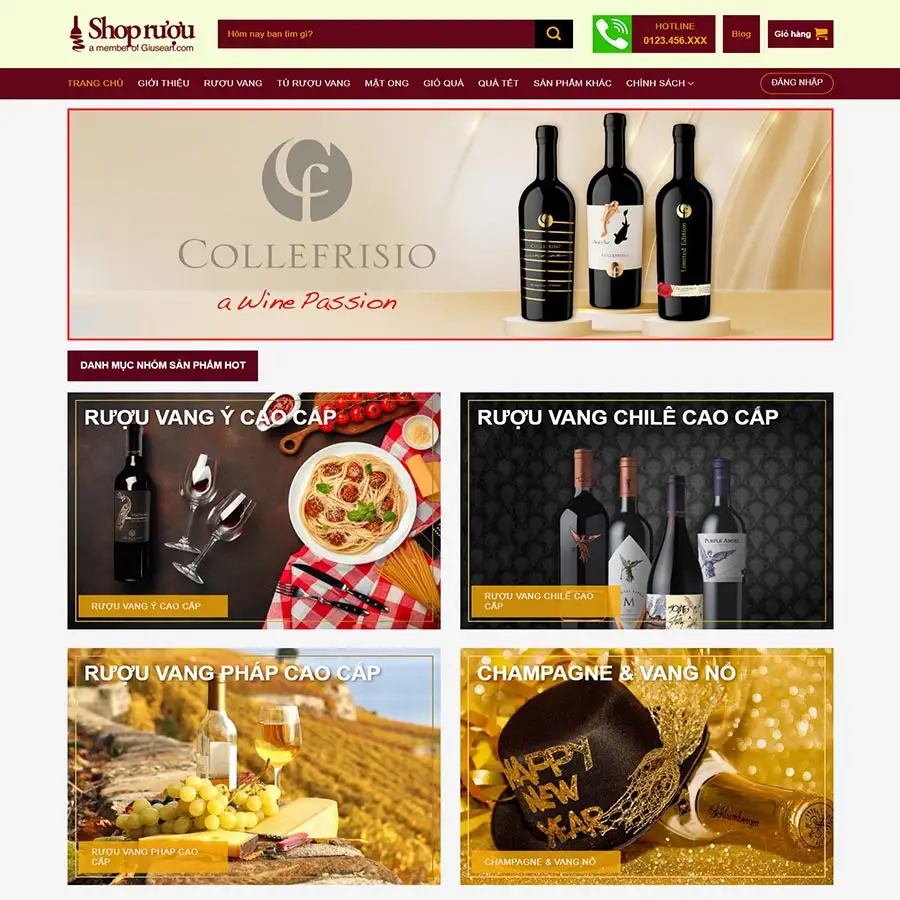 Theme WordPress cửa hàng bán rượu 02