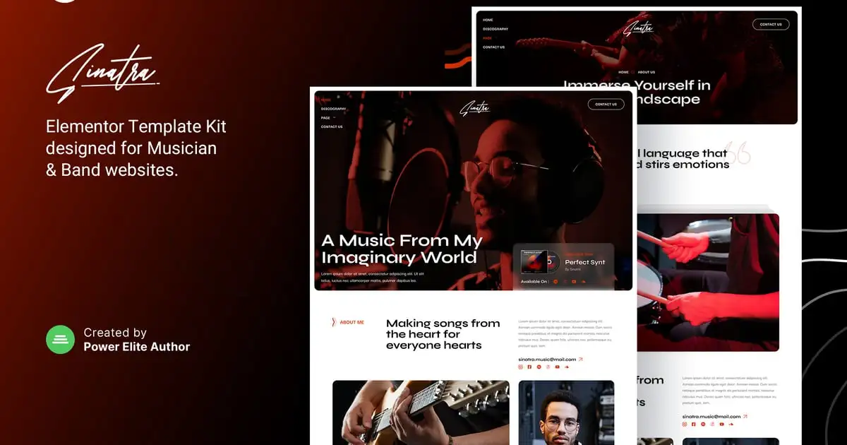 Sinatra – Musician & Band Elementor Template Kit