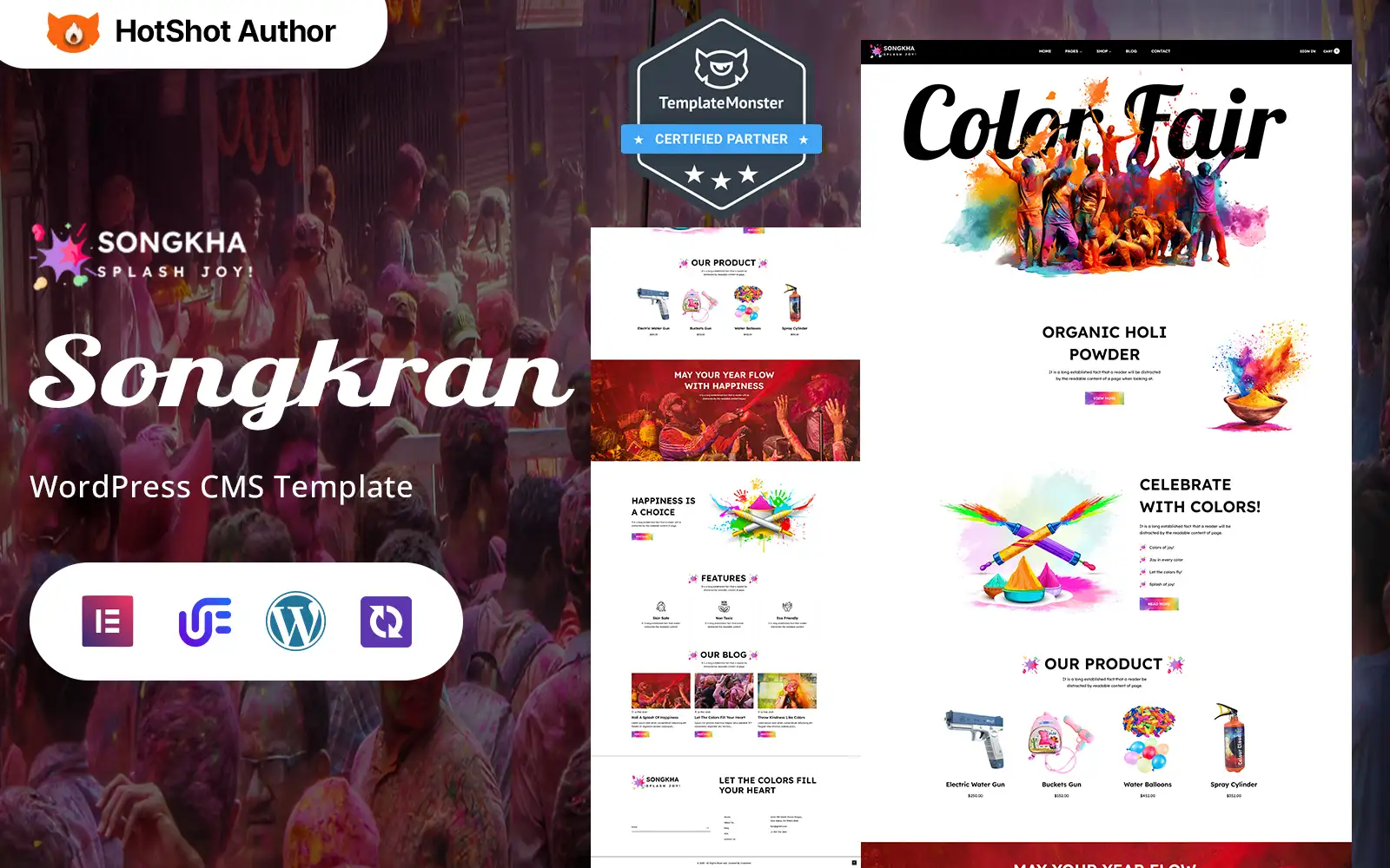 Songkha – Songkran Celebration And Water Festival WordPress Elementor Theme WordPress Theme