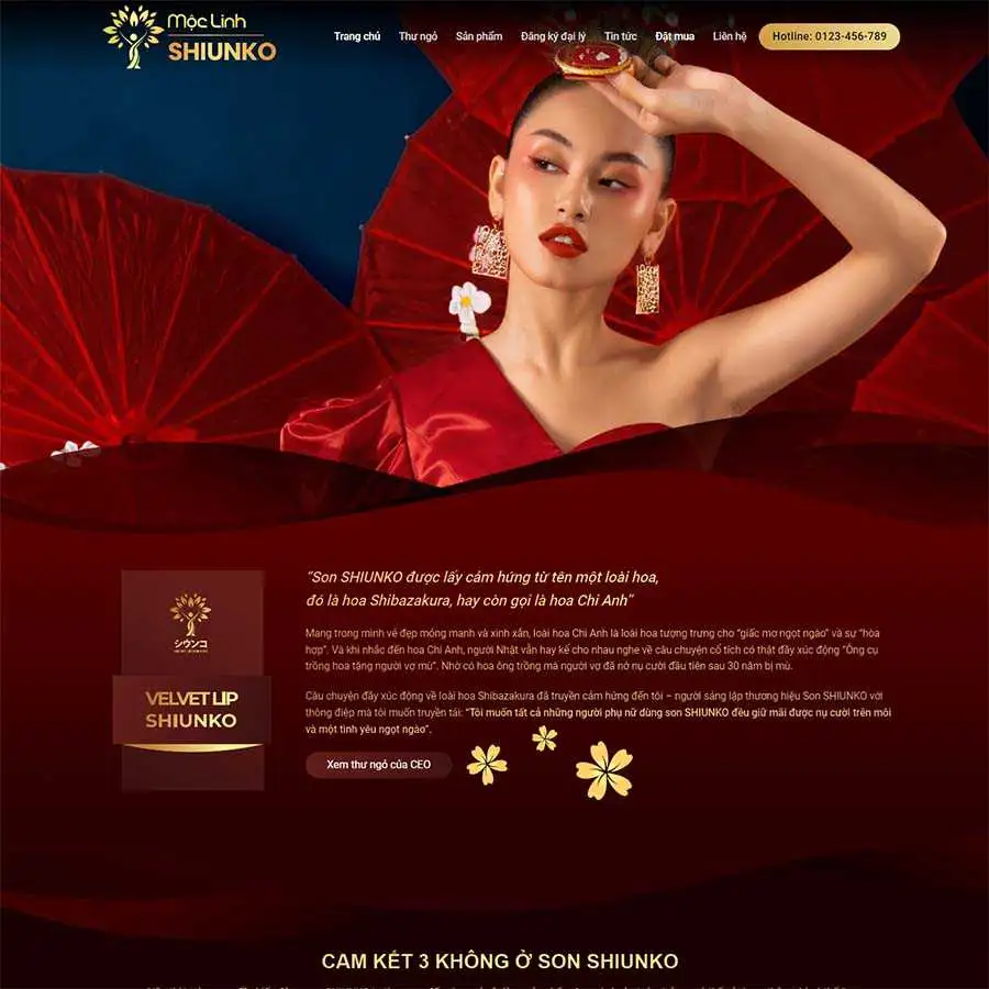 Theme WordPress bán son môi
