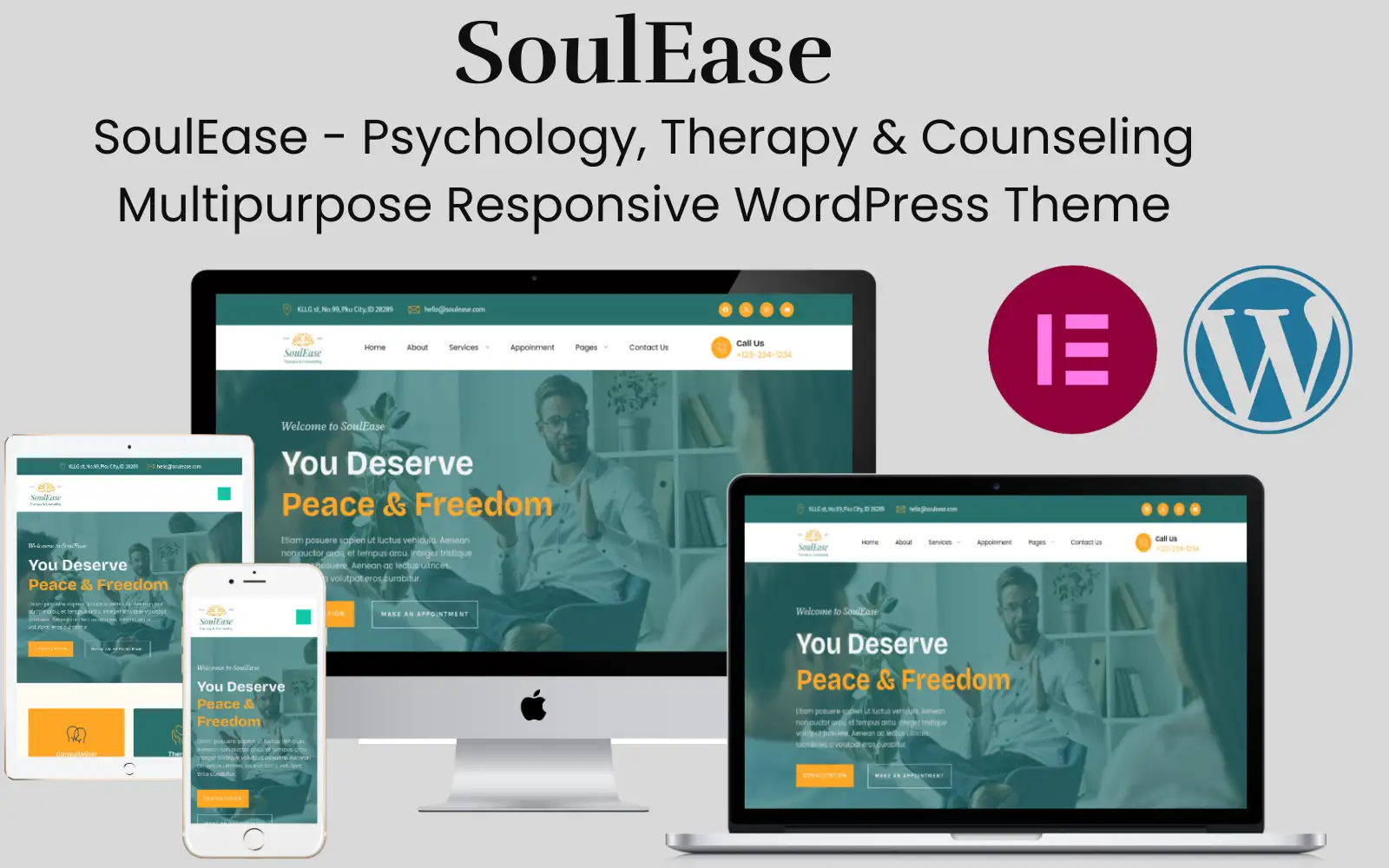 SoulEase – Psychology, Therapy & Counseling Multipurpose Responsive WordPress Theme