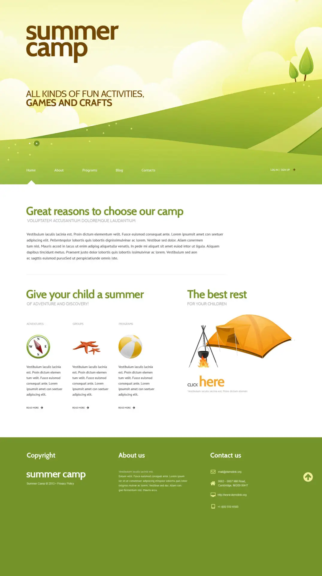 Summer Camp Responsive WordPress Theme