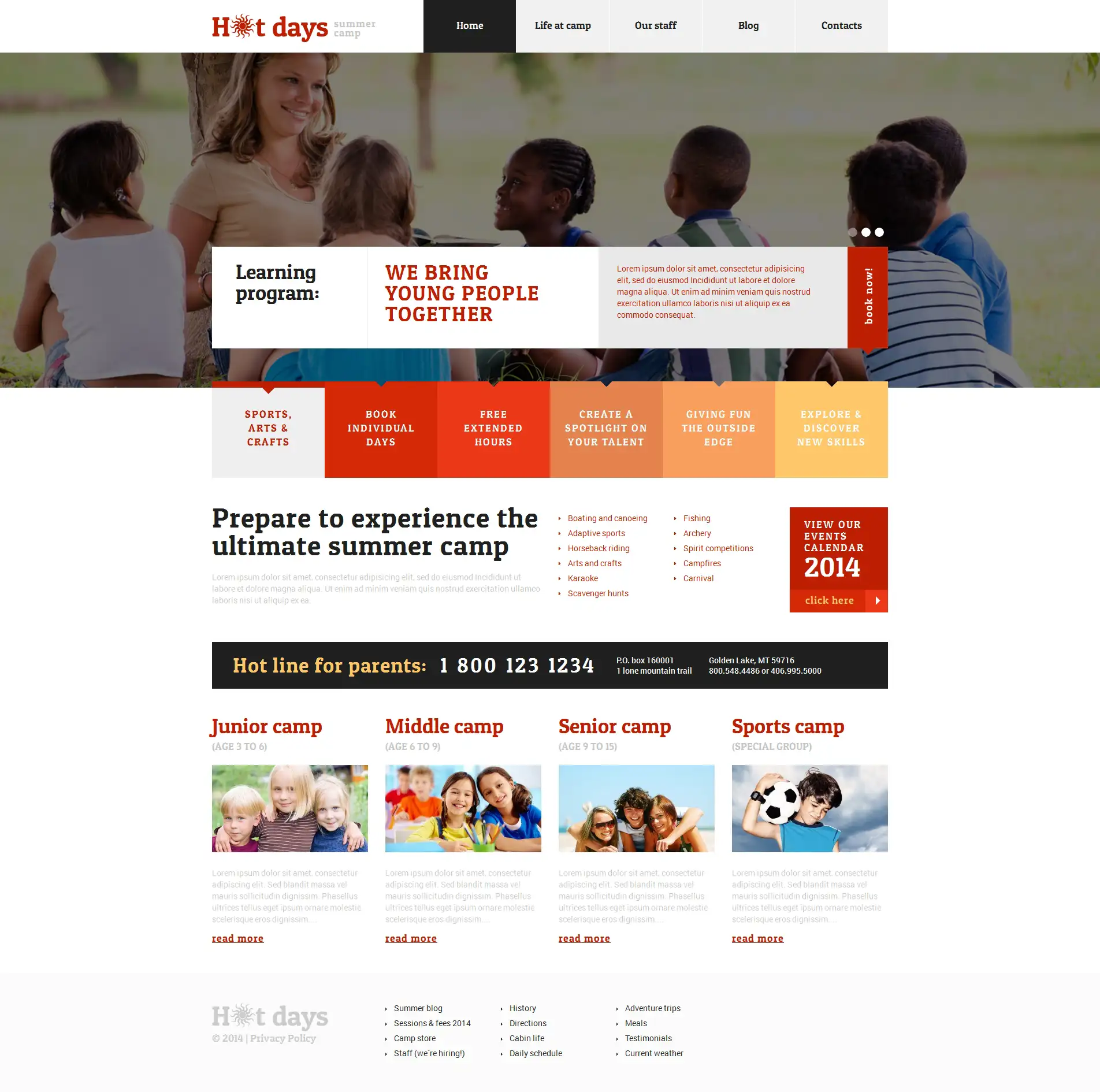 Summer Camp Responsive WordPress theme WordPress Theme