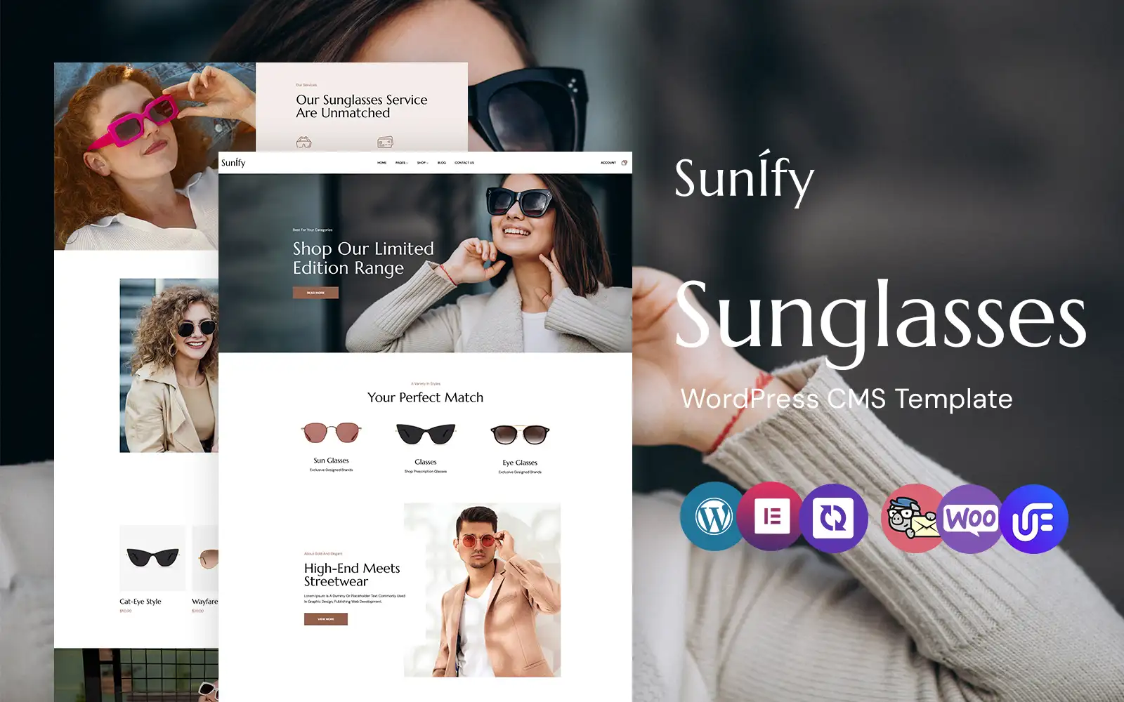 Sunify – Eyeglasses and Sunglasses WordPress Elementor Theme WordPress Theme