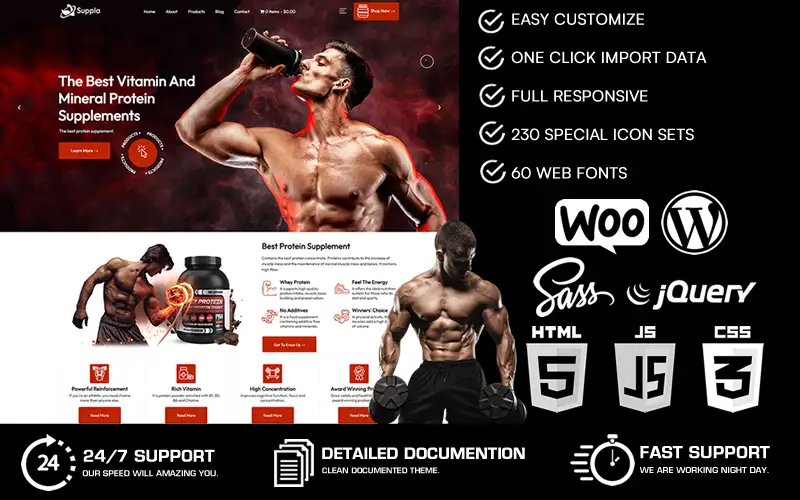 Suppla – Health Supplement WooCommerce WordPress Theme
