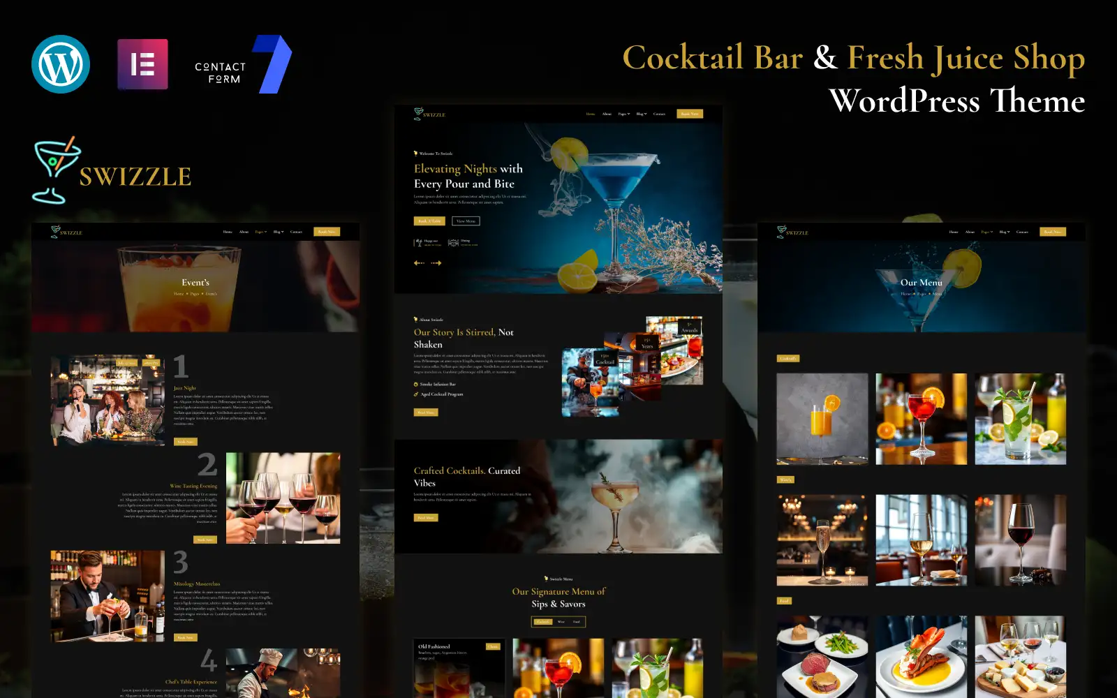Swizzle-Cocktail Bar & Fresh Juice Shop WordPress Elementor Theme WordPress Theme