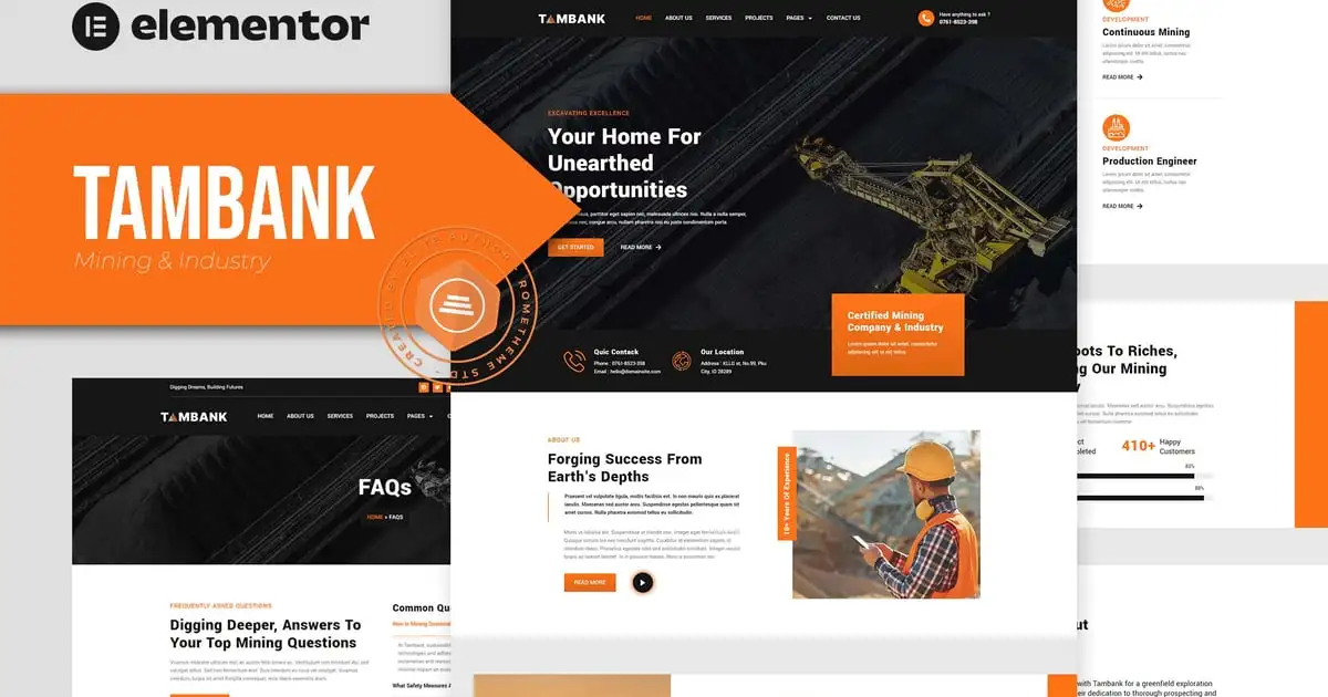 Tambank – Mining & Industry Elementor Pro Template Kit
