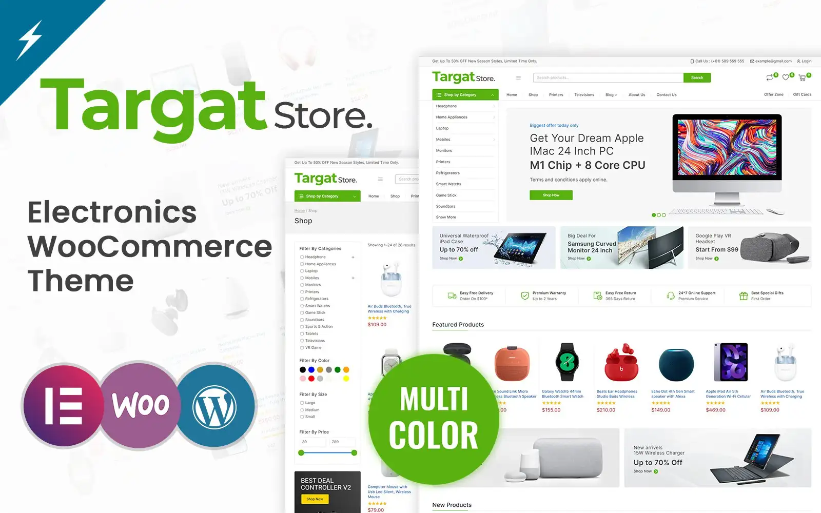 Targat – Electronics and Mega Shop Elementor WooCommerce Theme