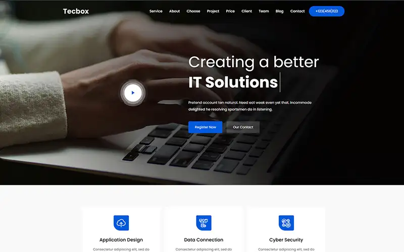 Tecbox – One Page It Solution WordPress Theme