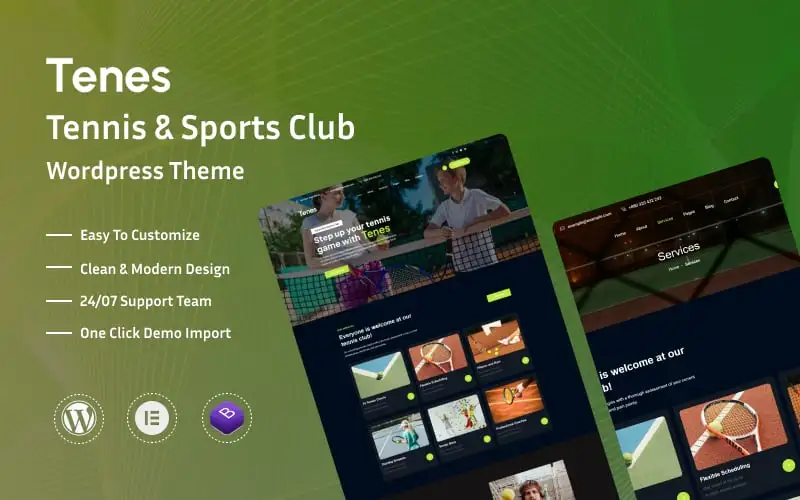 Tenes – Tennis And Sports Club WordPress Theme WordPress Theme