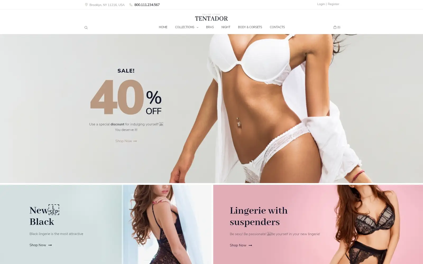 Tentador – Lingerie ECommerce Modern Elementor WooCommerce Theme