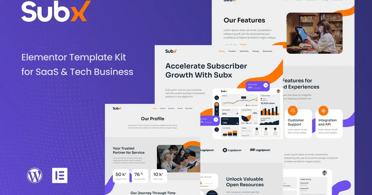 Subx – SaaS & Tech Business Elementor Template Kit