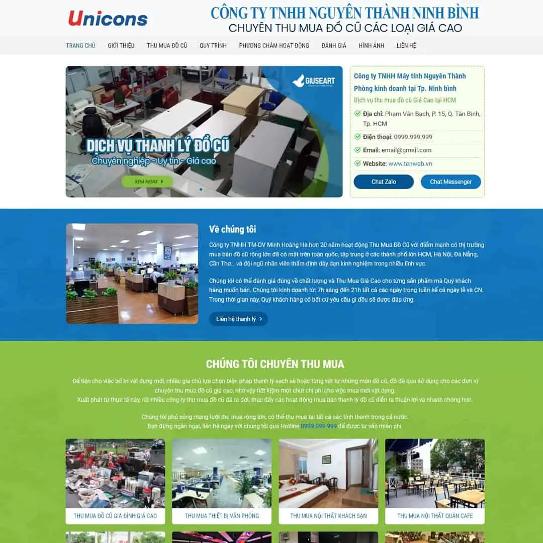 Theme wordpress công ty thanh lý đồ cũ
