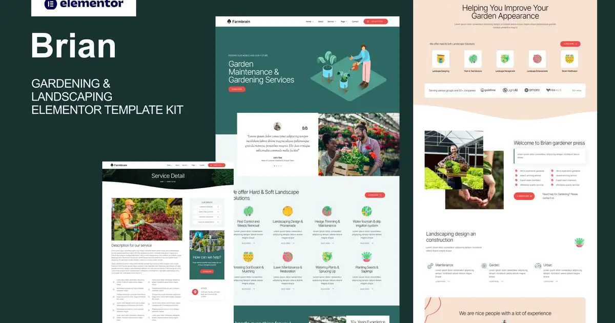 Brian – Gardening & Landscaping Elementor Template Kit