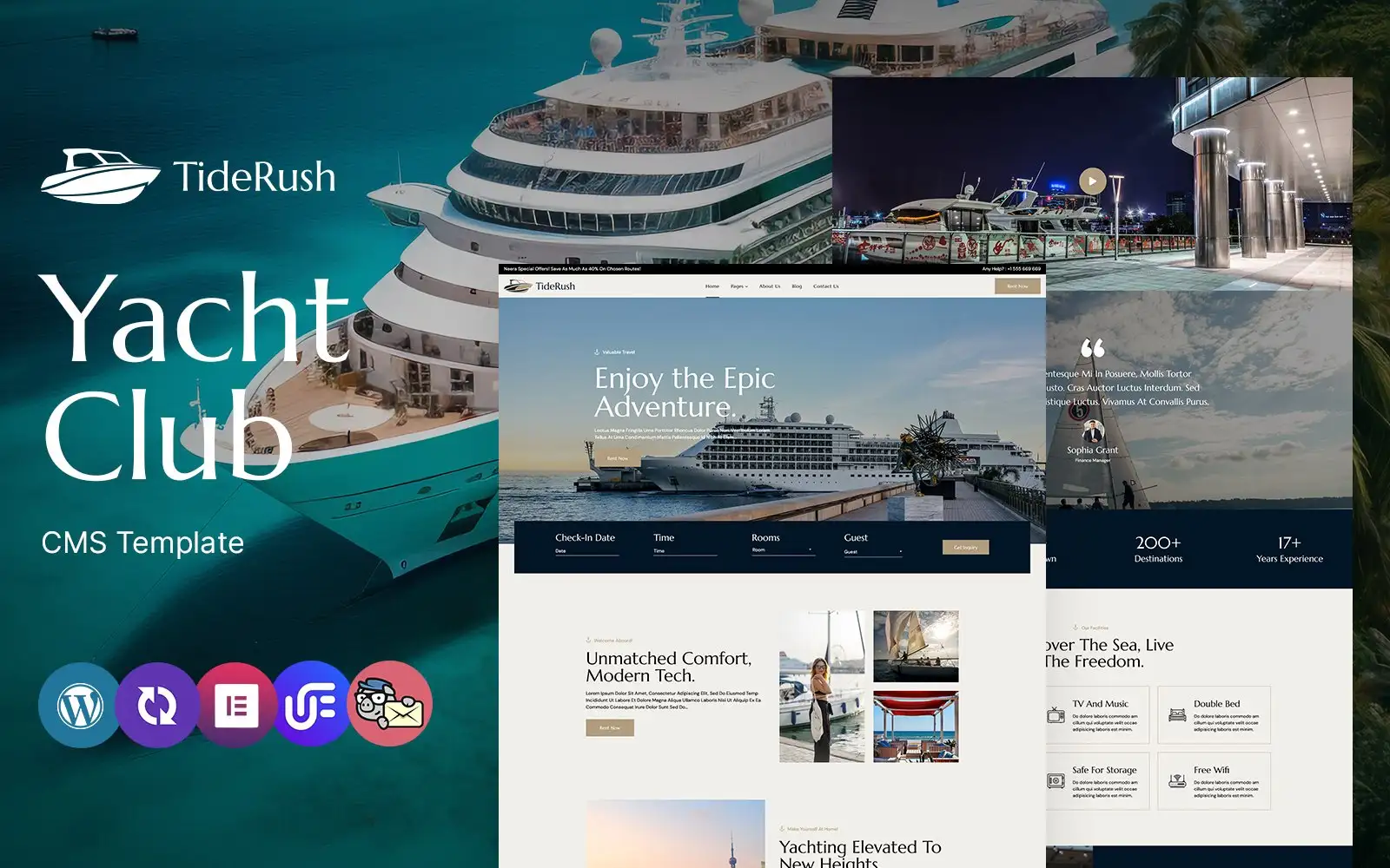 TideRush – Yacht Club Multipurpose Responsive WordPress Theme
