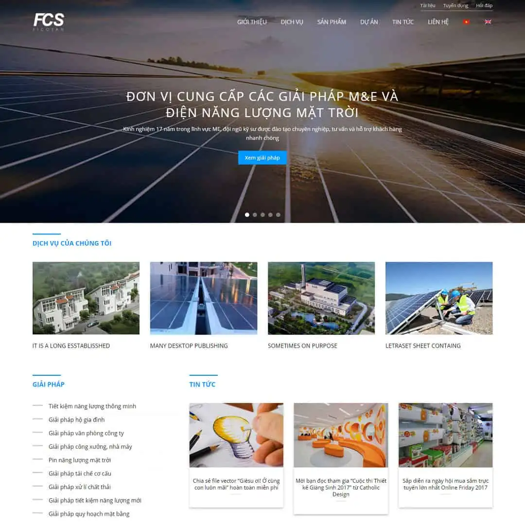 Theme WordPress công ty điện năng lượng mặt trời