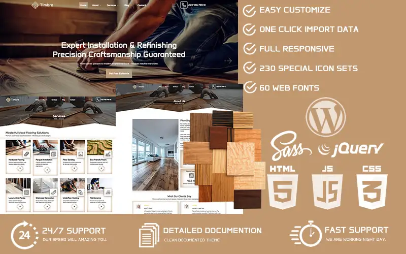Timbra – Wood Flooring Services WordPress Theme