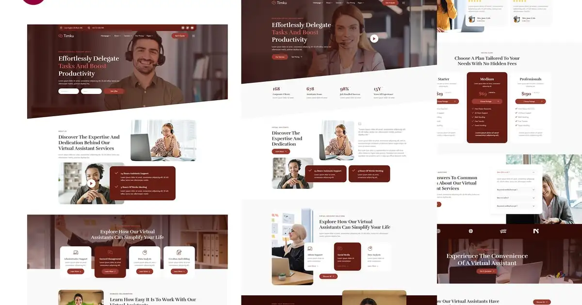 Timku – Virtual Assistant Business Elementor Template Kit