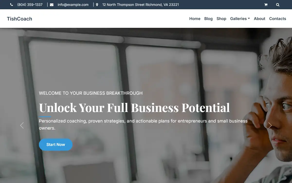 TishCoach – Business Coach WooCommerce Theme