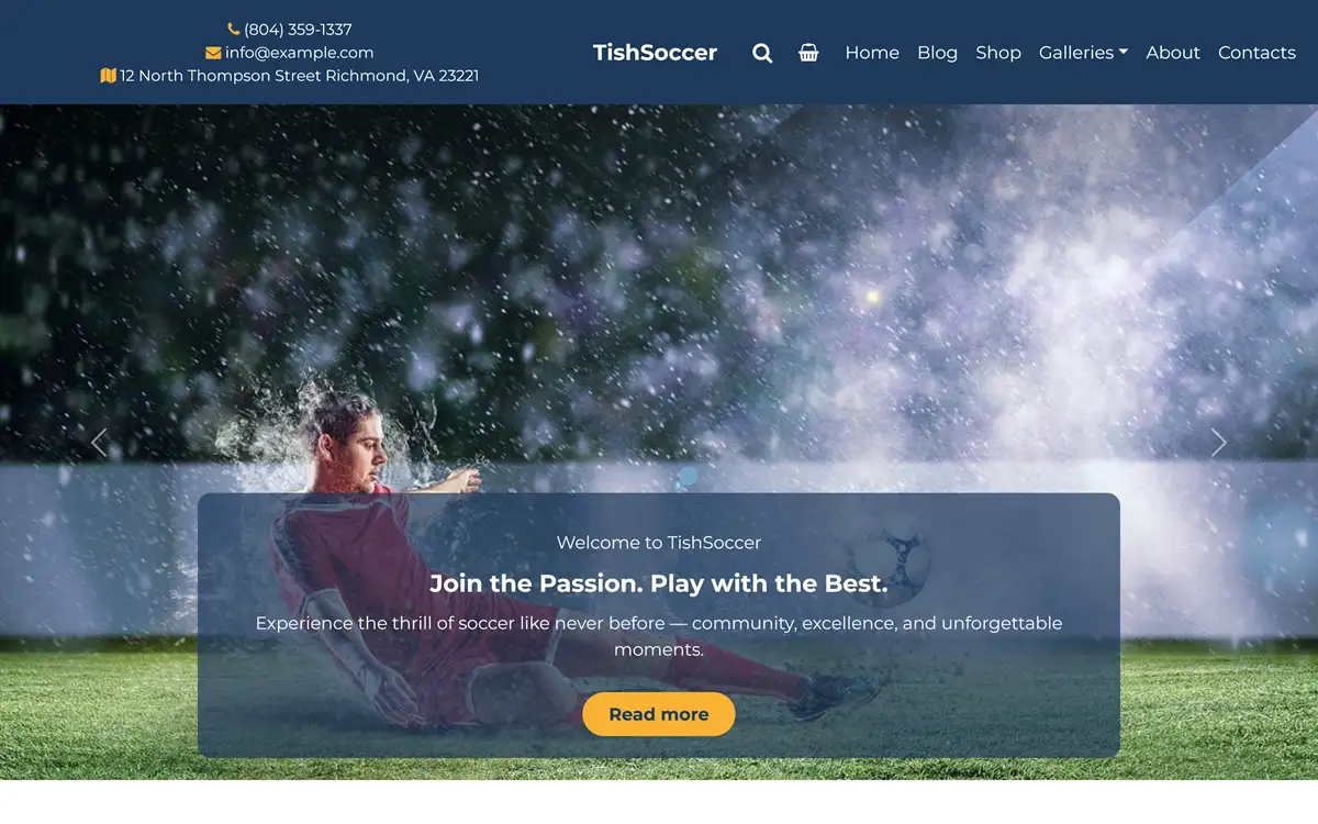 TishSoccer – Soccer WooCommerce Theme