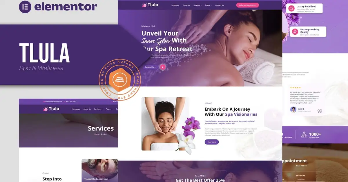 Tlula – Spa & Wellness Elementor Pro Template Kit