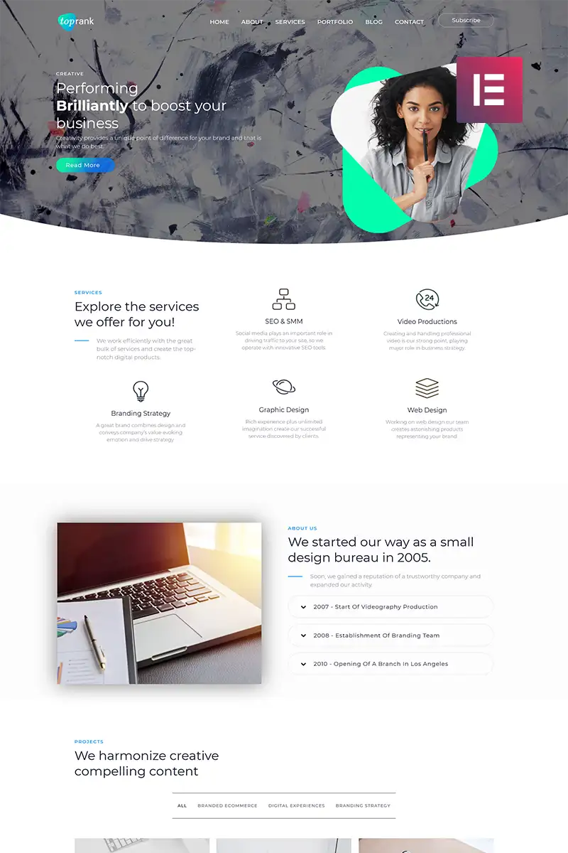 TopRank – Corporate Digital Agency WordPress Theme