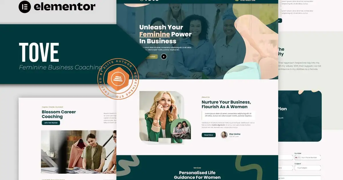 Tove – Feminine Business Coaching Elementor Template Kit