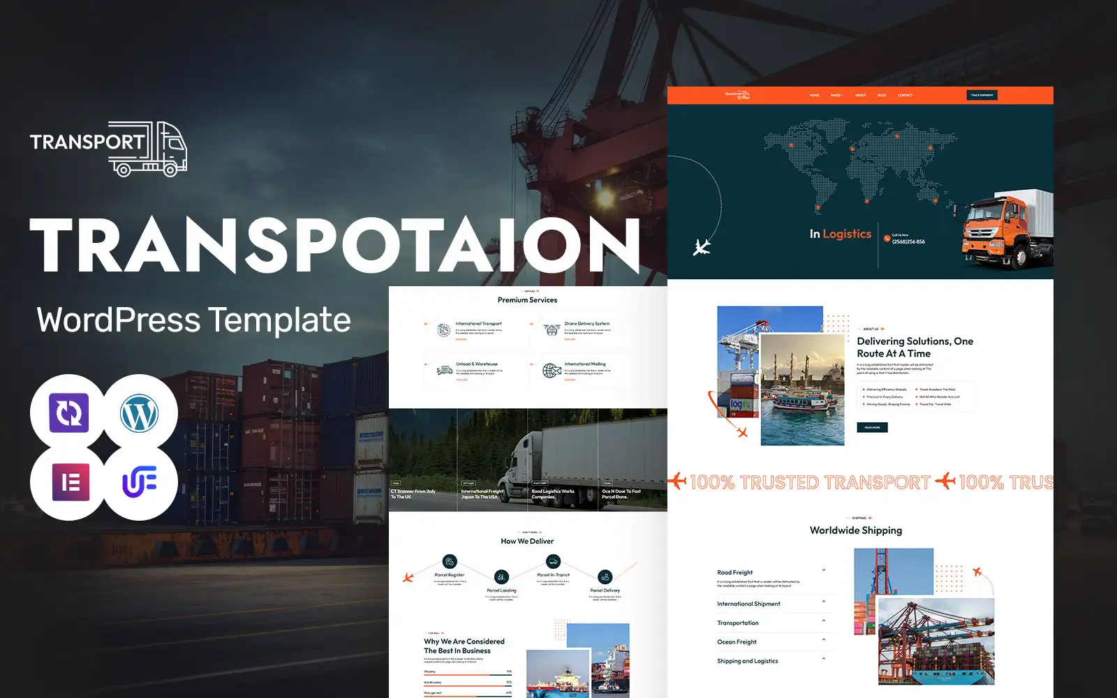 Transport – Transportation, Cargo And Logistics Services WordPress Elementor Theme WordPress Theme