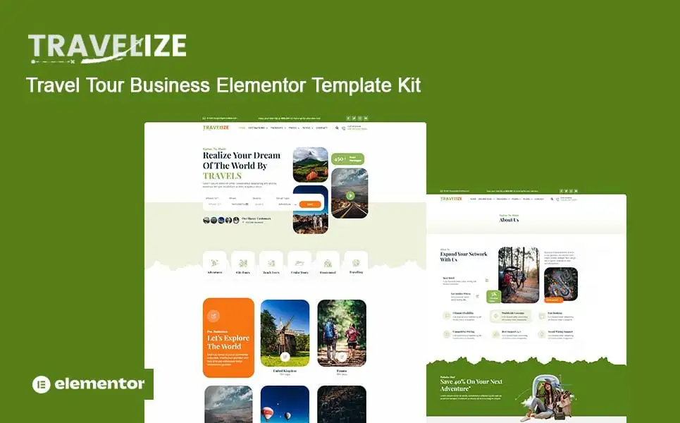 Travelize – The Ultimate Template Kit for Travel Enthusiasts and Professionals Elementor Kit