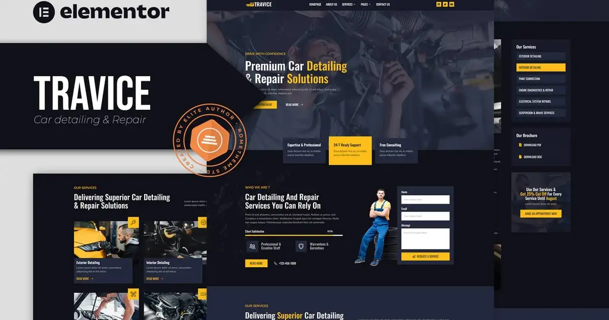 travice-coverimage Travice – Car Detailing Service & Car Repair Elementor Template Kit