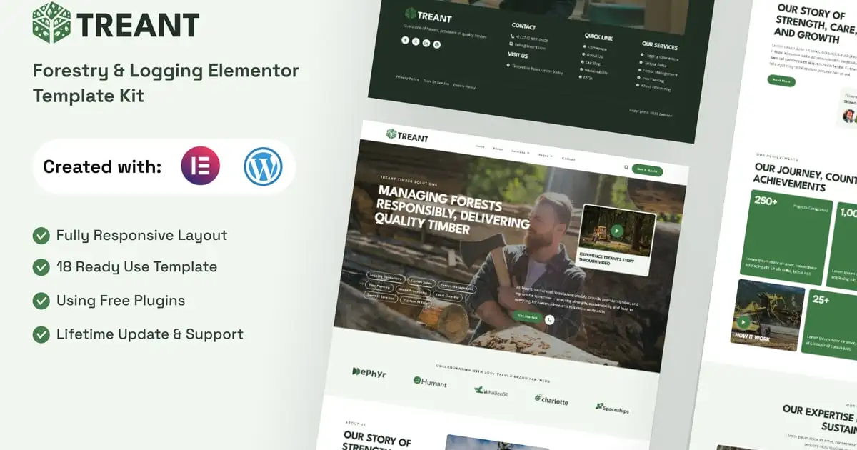 Treant – Forestry & Logging Elementor Template Kit