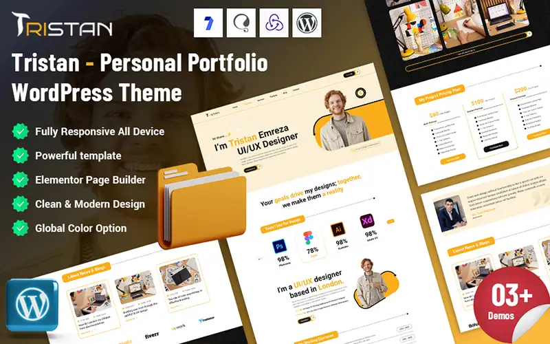 Tristan – Personal Portfolio WordPress Theme