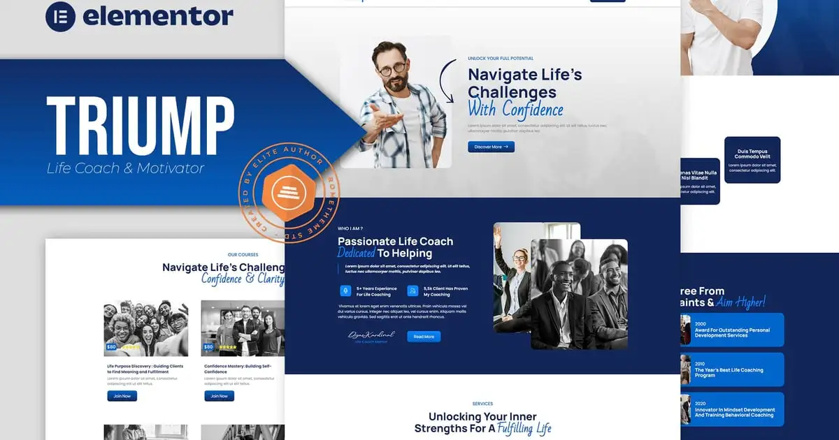 Triump – Life Coach & Motivator Elementor Template Kit