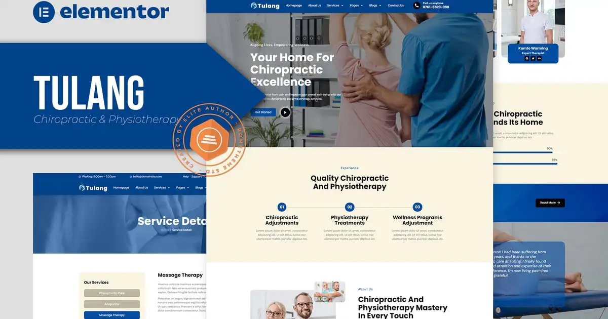 Tulang – Chiropractic & Physiotherapy Elementor Pro Template Kit