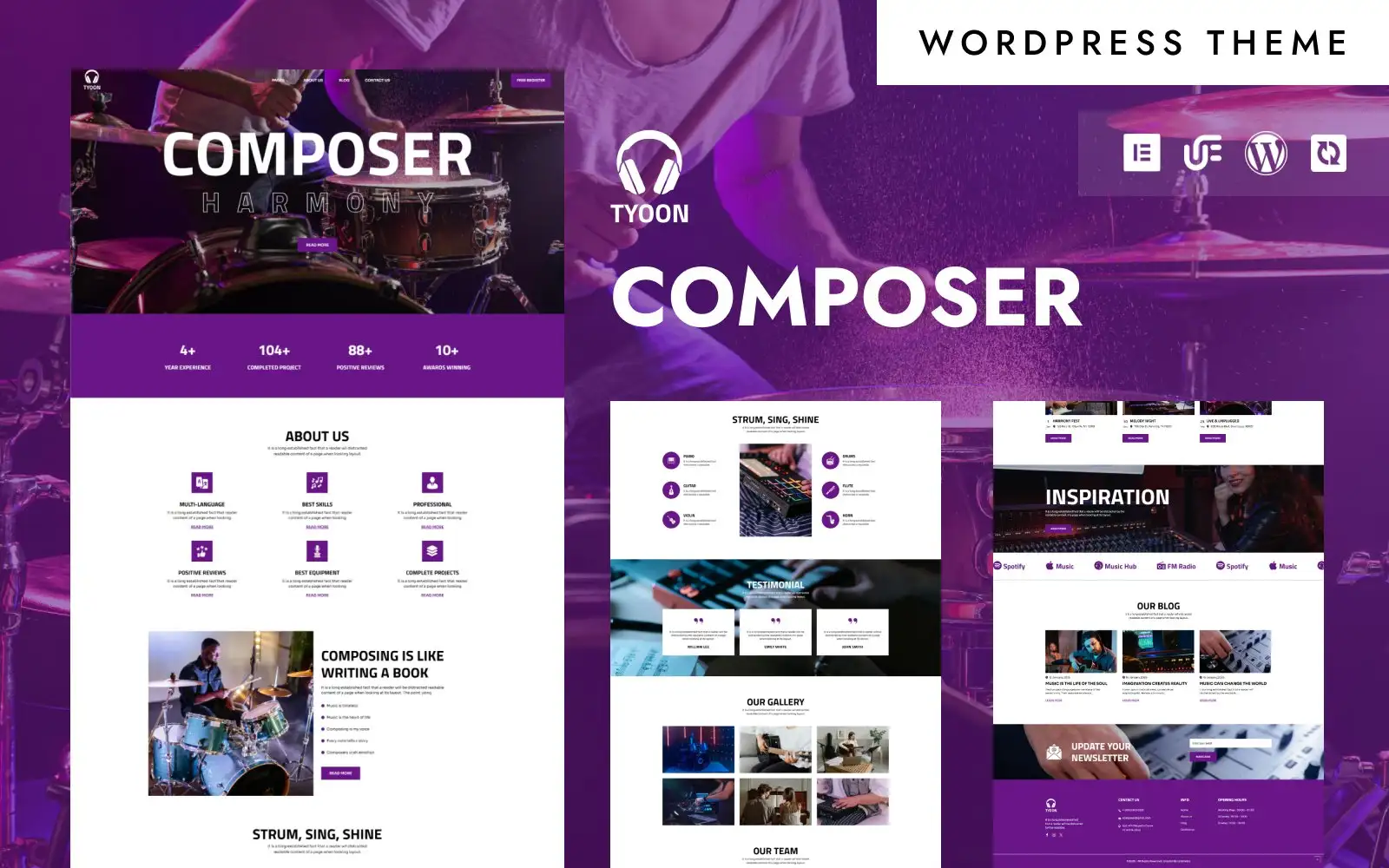Tyoon – Musician Portfolio & Composer Website WordPress Elementor Theme WordPress Theme