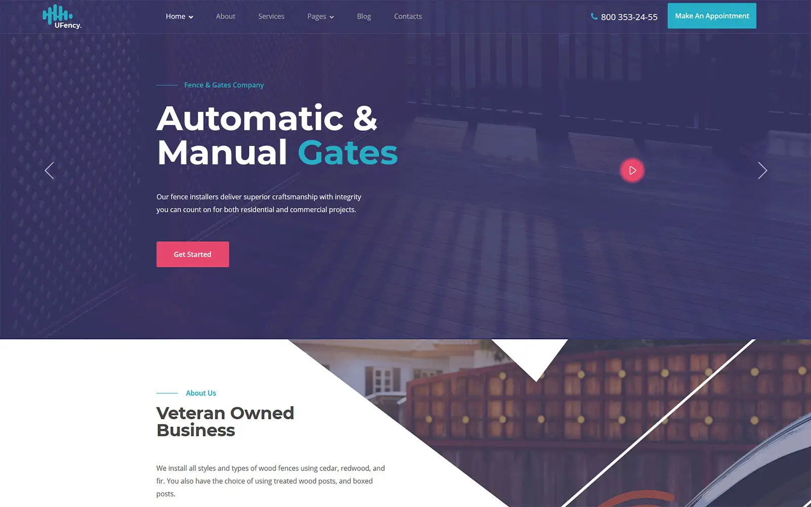 Ufency – Fencing, Gates and Carports WordPress Theme