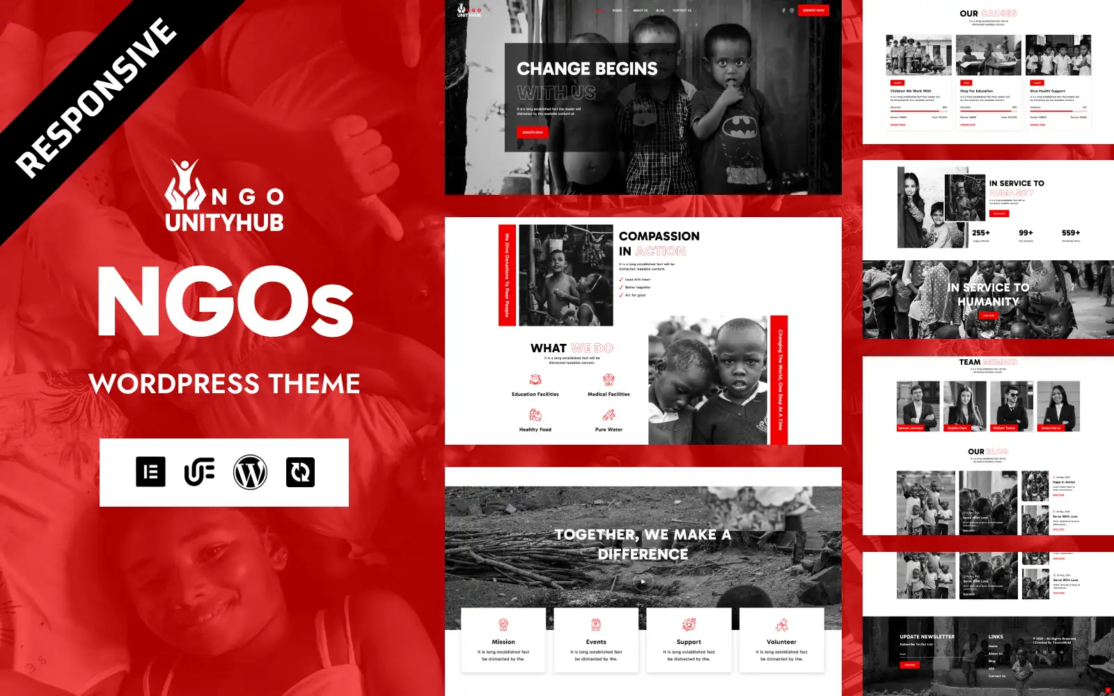 UnityHub – NGO & Fundraising WordPress Elementor Theme WordPress Theme