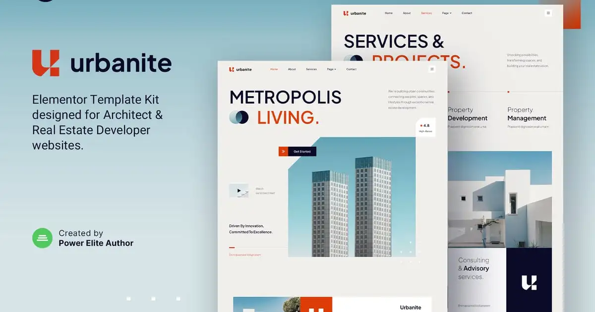 Urbanite – Architect & Real Estate Developer Elementor Template Kit